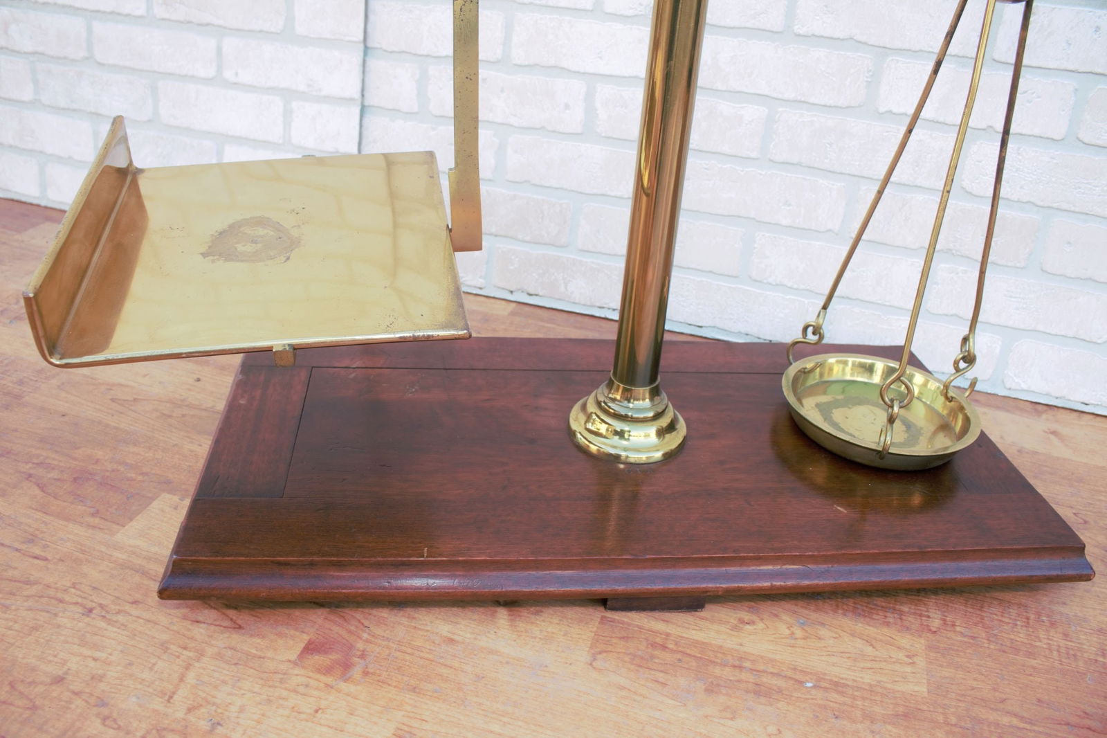 Antique Victorian English W&T Avery of Birmingham Wood Mounted Weighing Scale - 7