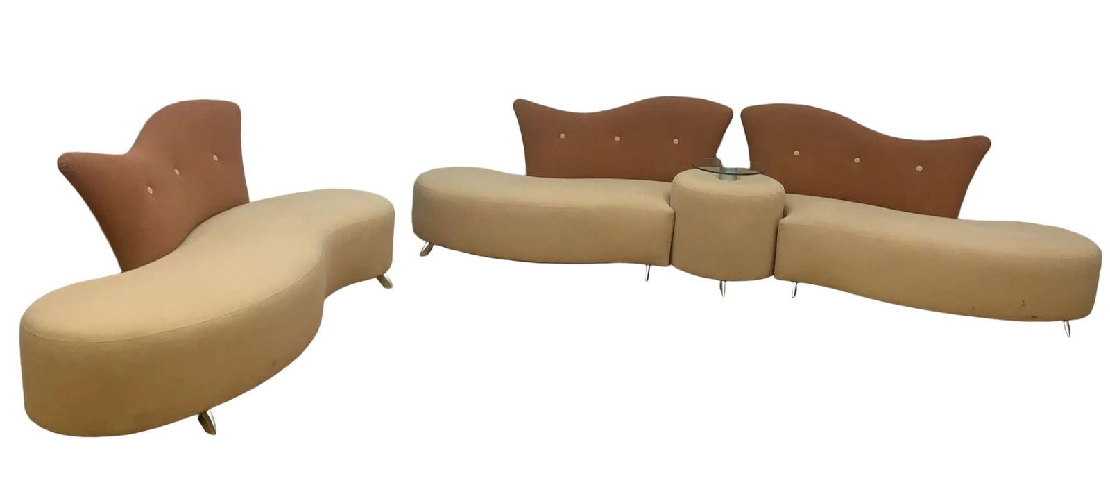 Postmodern Vladimir Kagan Style Serpentine Sofa Set - 8