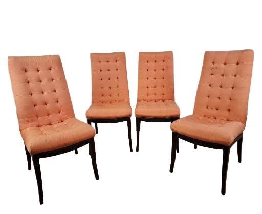 MCM High Back Button Tufted Dining Chairs by Directional - 12: Title: MCM High Back Button Tufted Dining Chairs by Directional - 12 Description: Mid Century Modern High Back Button Tufted Dining Chairs by Directional for Upholstery - Set of 12 Elevate your dining