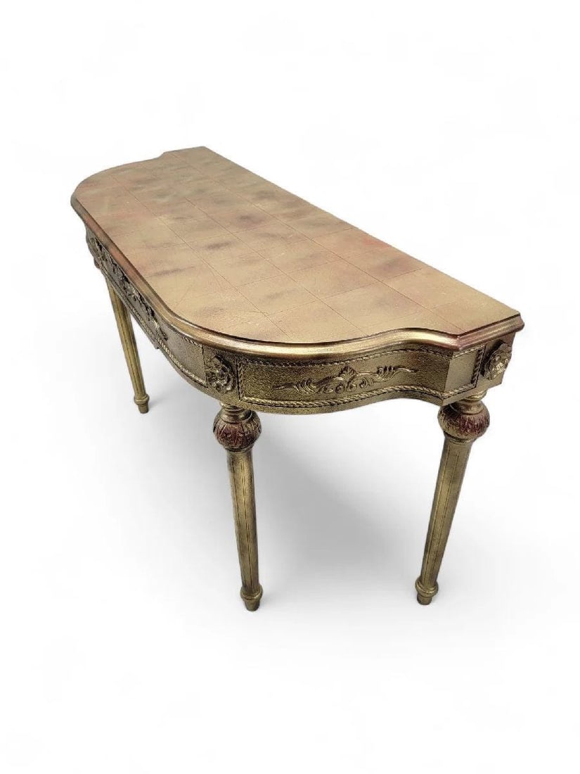 Vintage French Louis XVI Style Demilune Console Table - 3