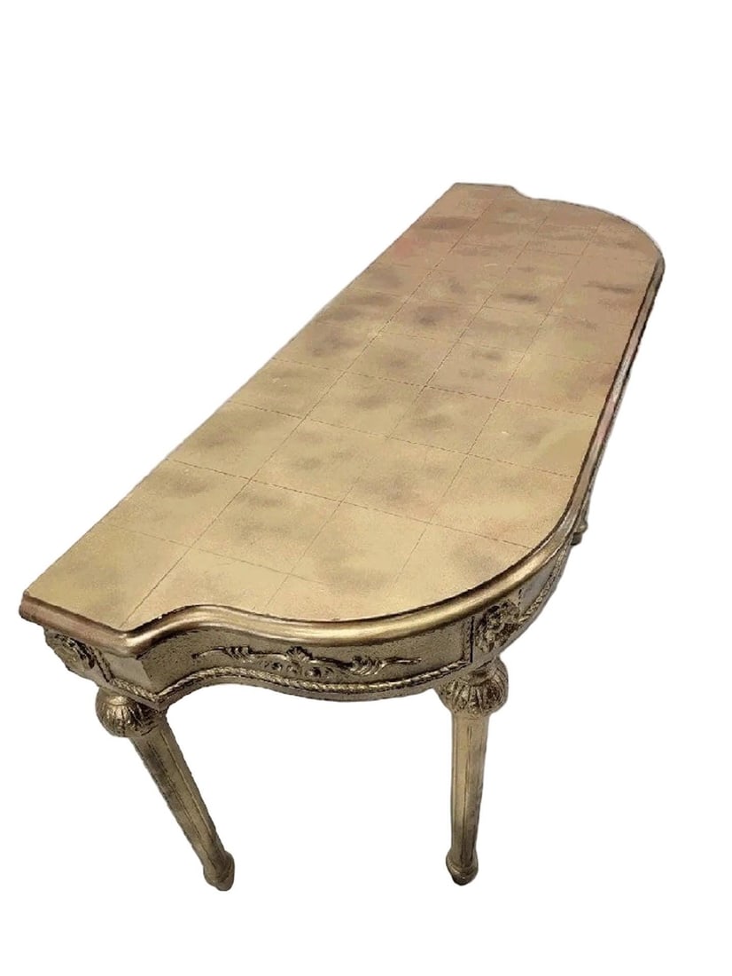 Vintage French Louis XVI Style Demilune Console Table - 5