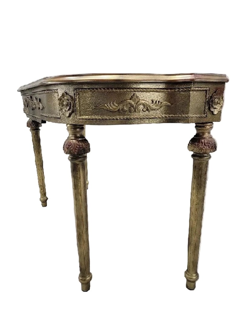 Vintage French Louis XVI Style Demilune Console Table - 6