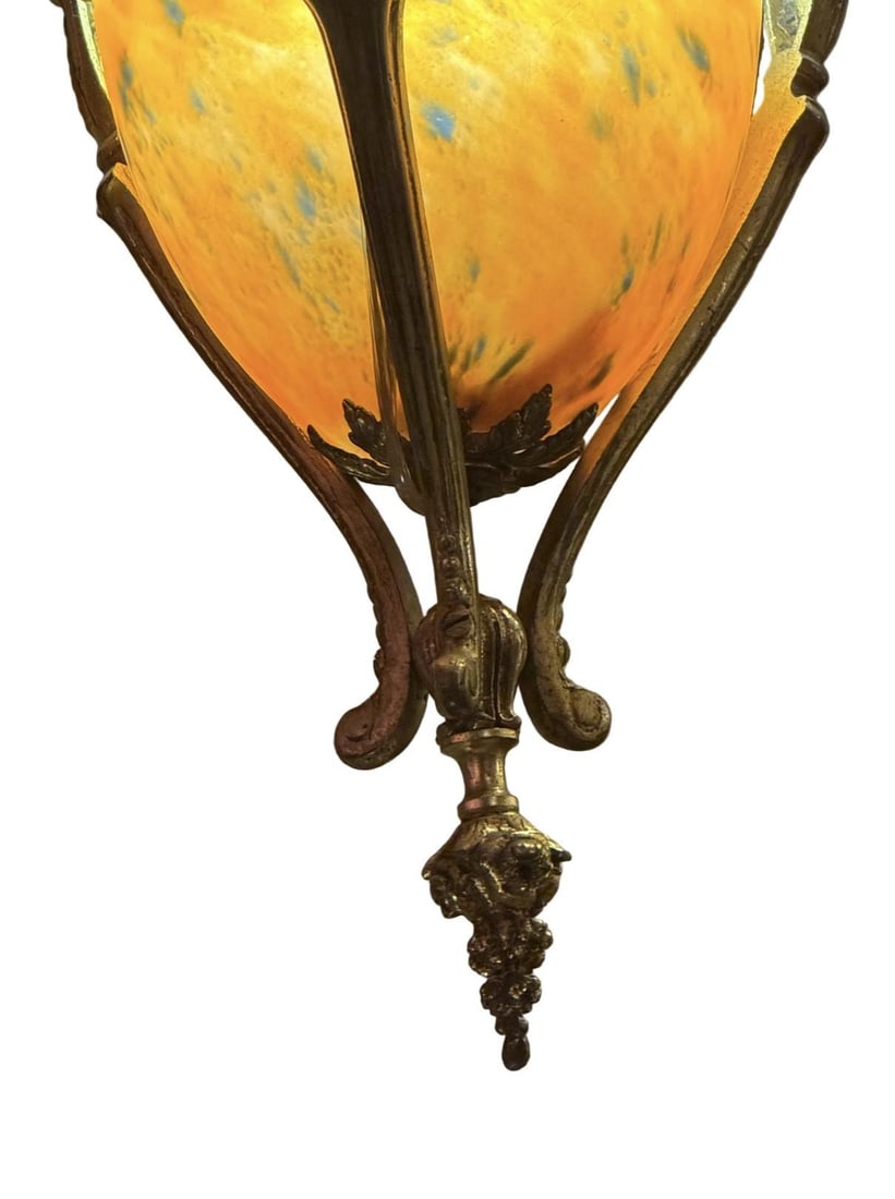 Antique French Art Deco Chandelier Attributed to Muller Freres - 3