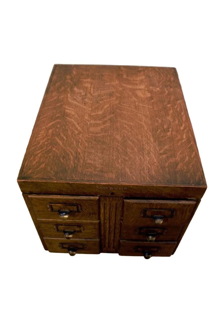 Antique Shaw Walker Library Bureau Filing Cabinet - 3