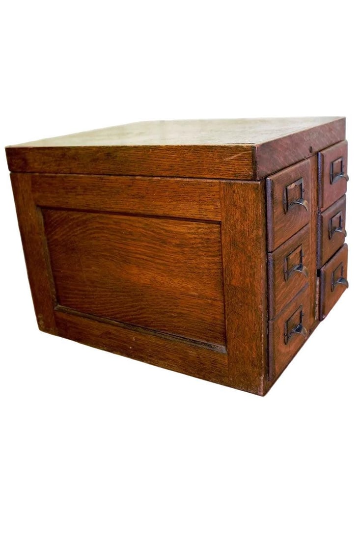 Antique Shaw Walker Library Bureau Filing Cabinet - 4