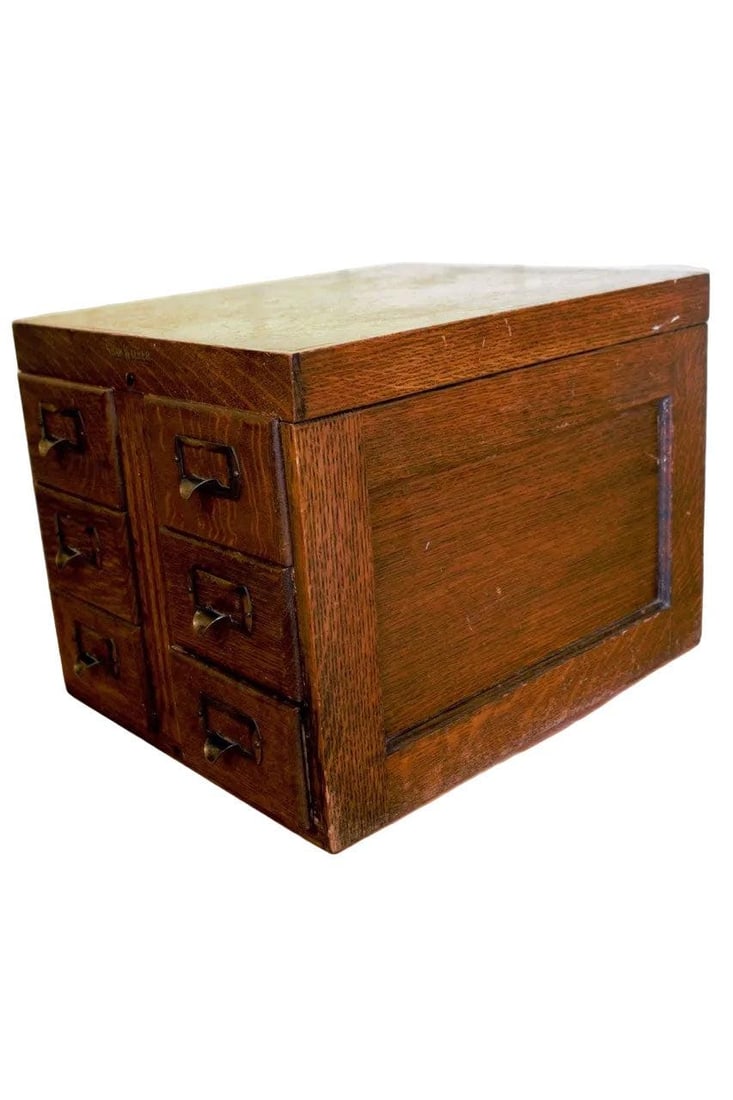 Antique Shaw Walker Library Bureau Filing Cabinet - 5