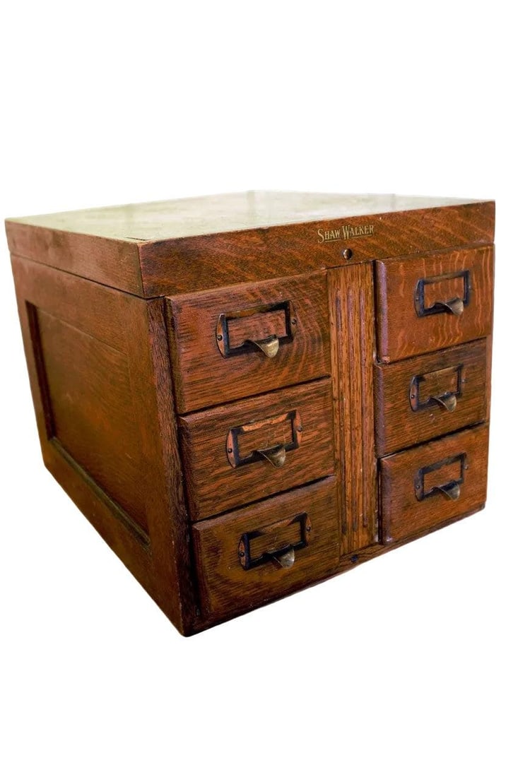 Antique Shaw Walker Library Bureau Filing Cabinet - 6