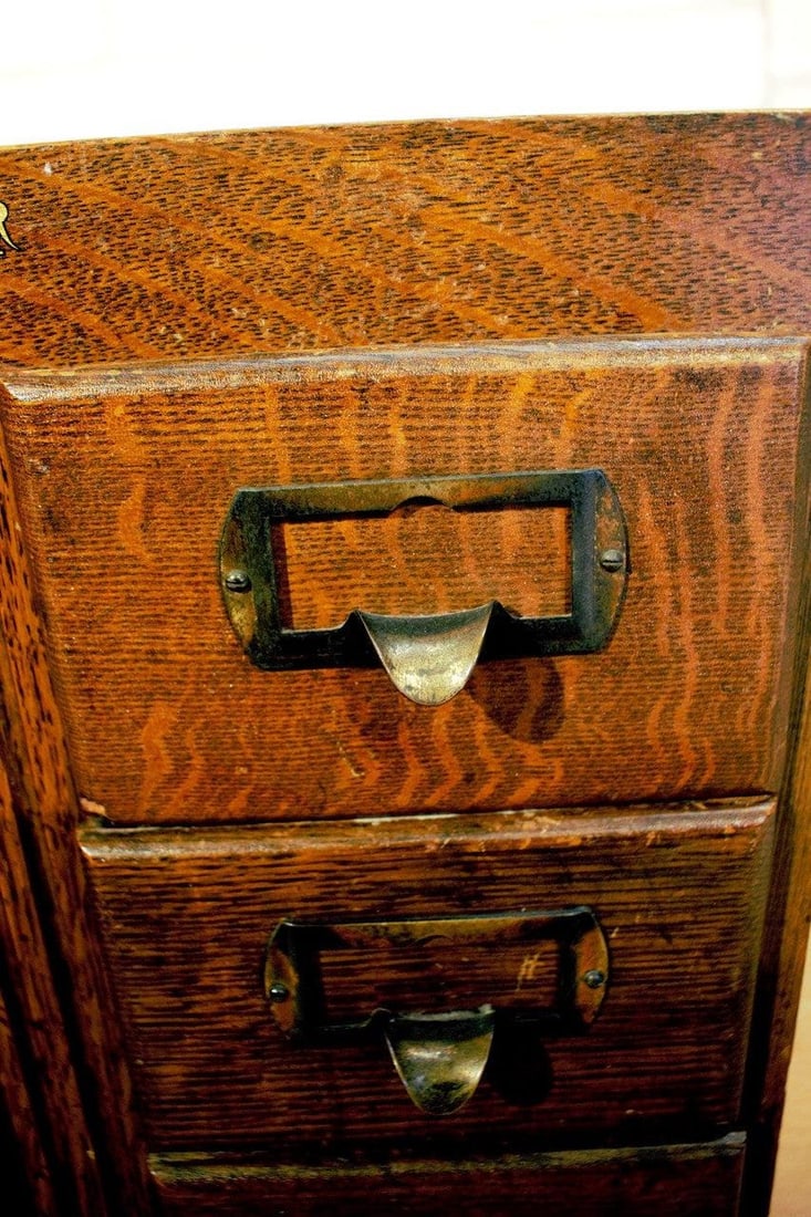 Antique Shaw Walker Library Bureau Filing Cabinet - 9