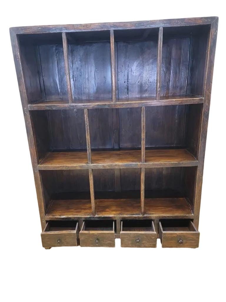Antique Shanxi Province Elm Open Shelf Display Cabinet - 5