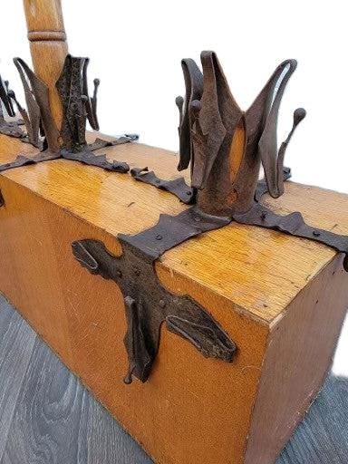 Antique English Gothic Removable Candle Torch Set - Pair - 7