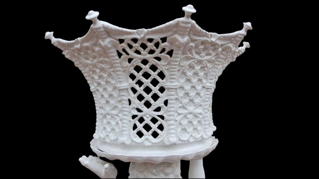 Antique Italian Capodimonte-Style Figural Plant Stand/Sculpture - 6