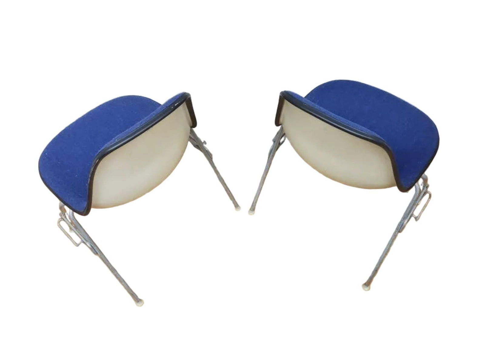 Mid Century Modern Herman Miller Shell Dining Chairs in Blue - Set of 4 - 3