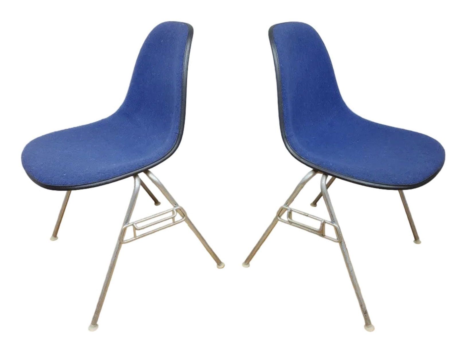 Mid Century Modern Herman Miller Shell Dining Chairs in Blue - Set of 4 - 8