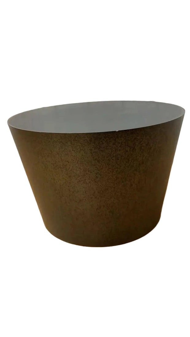 Vintage Modern Metal Drum Side Table - 4