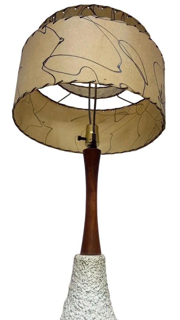 MCM Teak Popcorn Table Lamps - Pair - 4