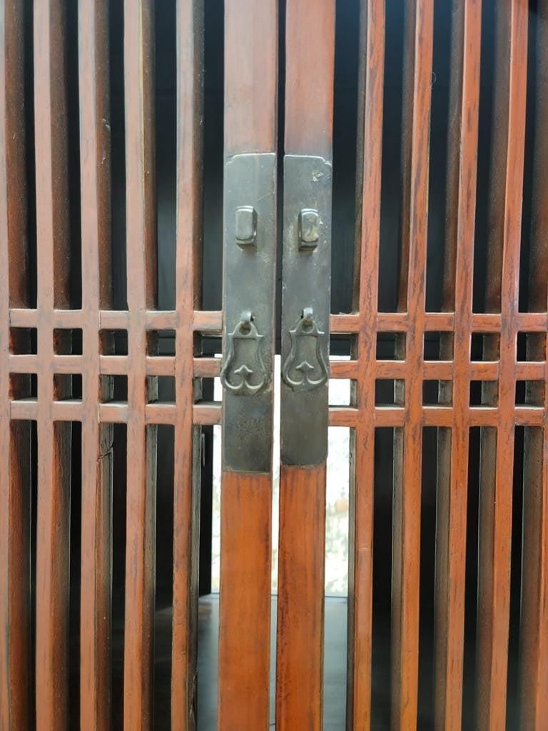 Antique Shanxi Province Red Lacquered Elm Storage Cabinet - 9