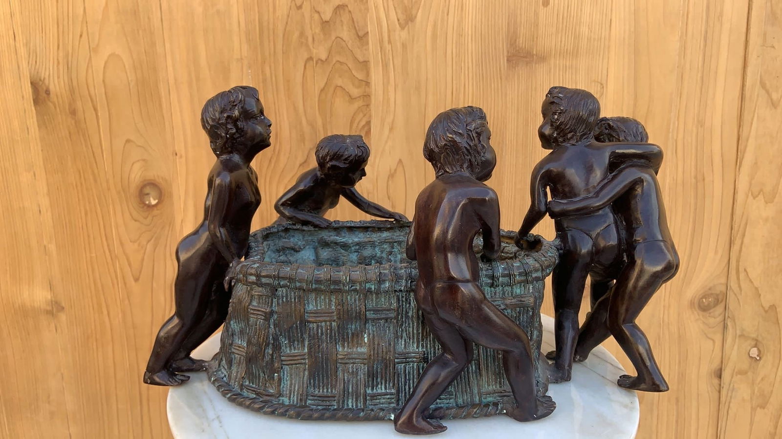 Vintage Figural Bronze Planter by Maitland Smith - 4