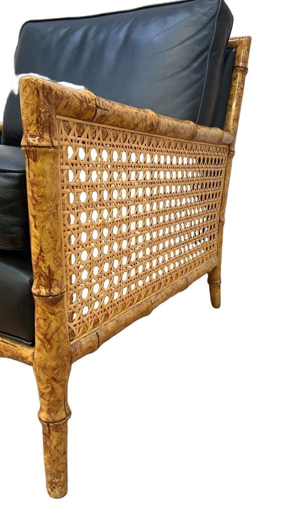 Vintage Cane Leather Club Chair by Interior Crafts - 3