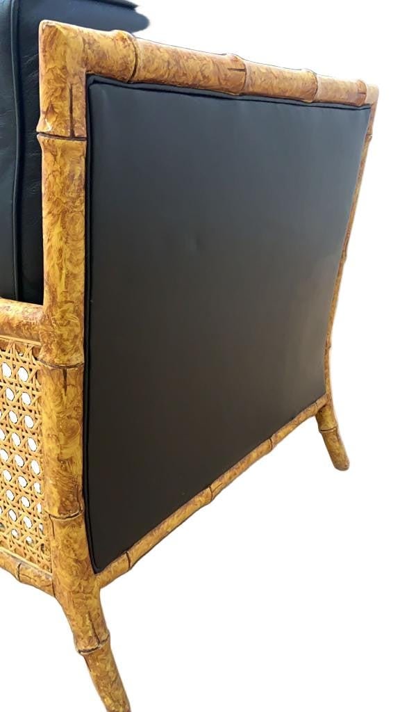 Vintage Cane Leather Club Chair by Interior Crafts - 8