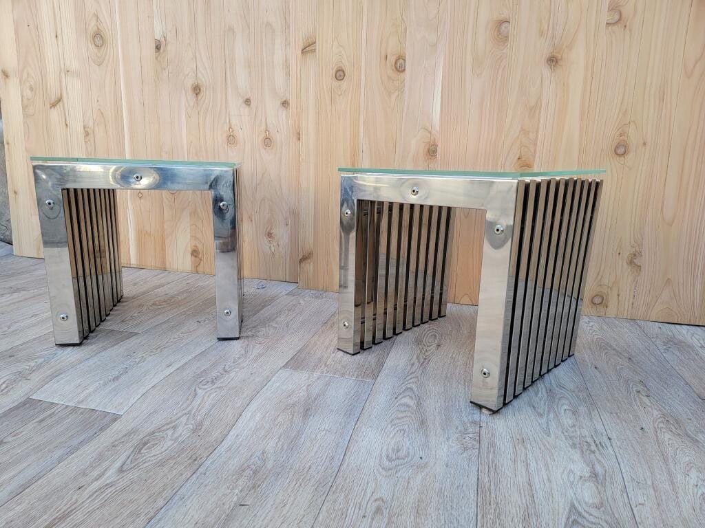 MCM Milo Baughman Style Side Tables - Pair - 5