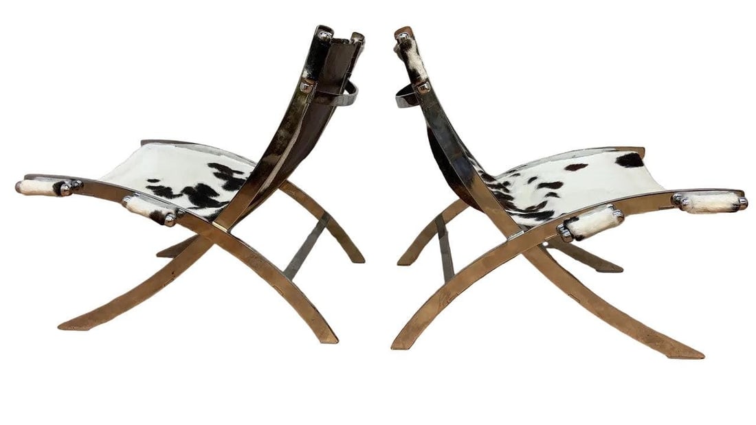 MCM Antonio Citterio ”Timeless” Lounge Scissor Chairs Newly Reupholstered - Pair - 5