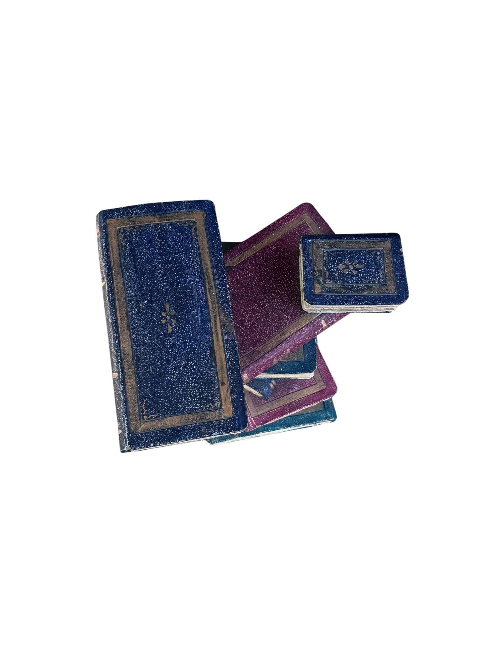 Vintage Faux Stacked Book Side Table - 3