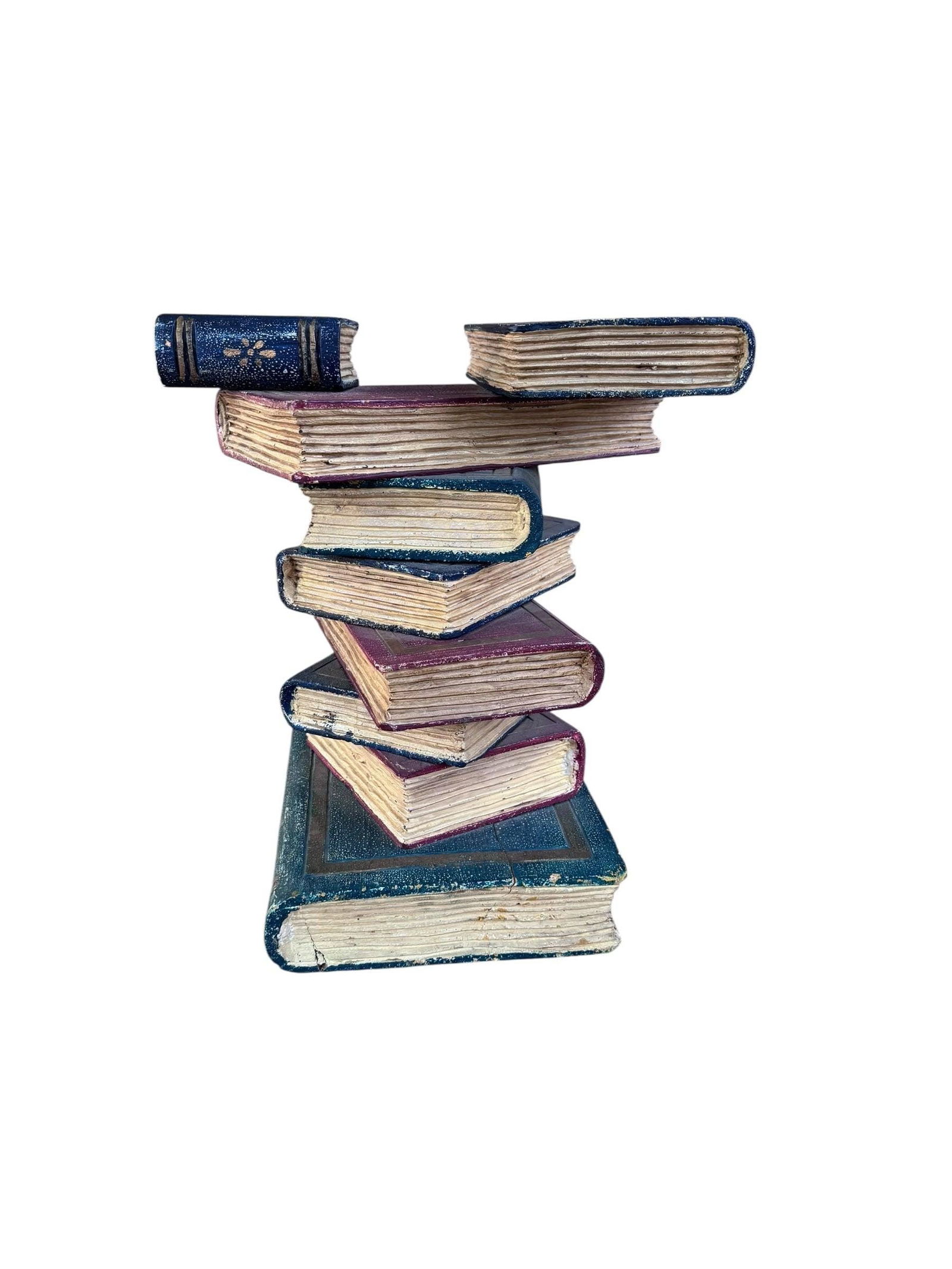 Vintage Faux Stacked Book Side Table - 6