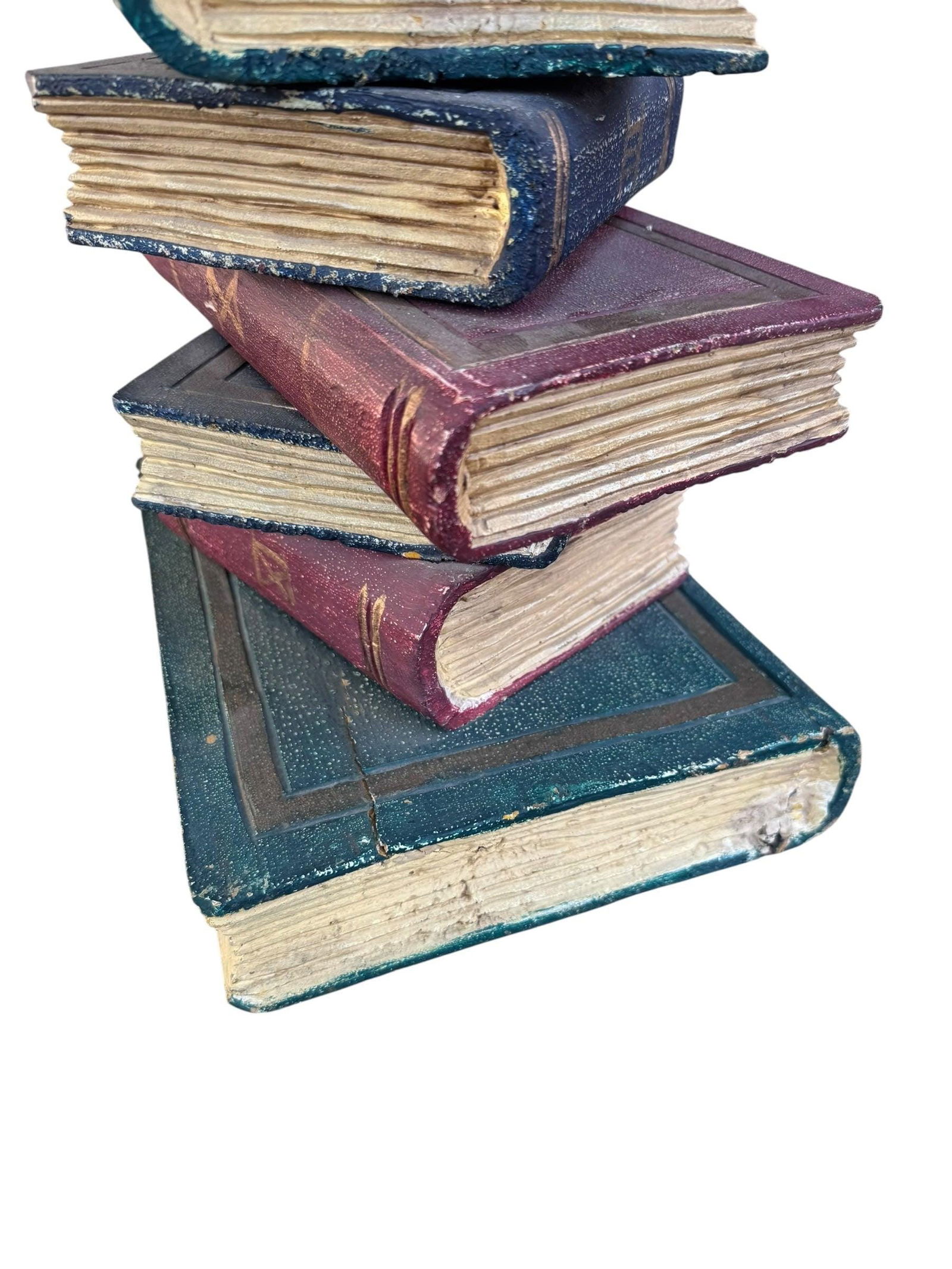 Vintage Faux Stacked Book Side Table - 7