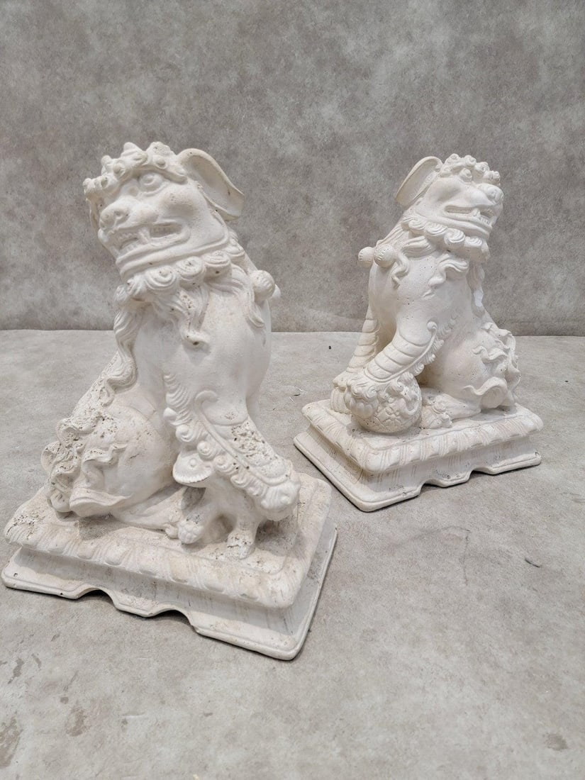 Vintage Asian Foo-Dog Statues - Pair - 2