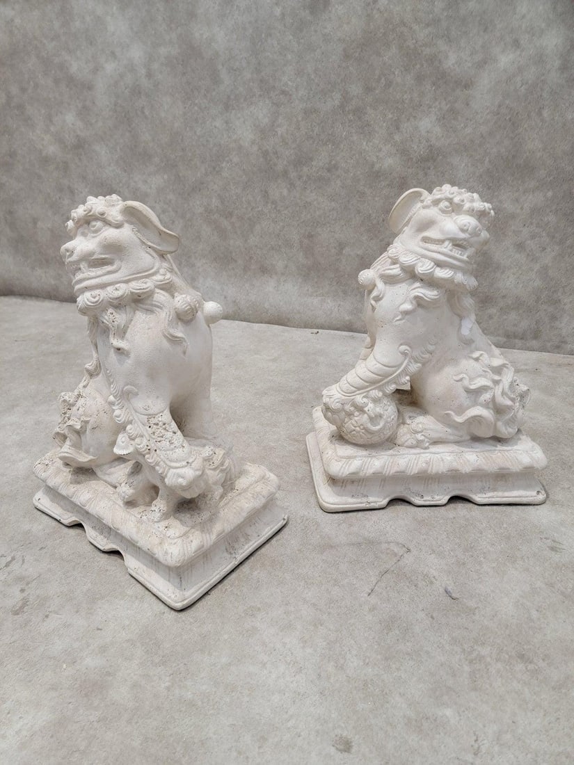 Vintage Asian Foo-Dog Statues - Pair - 4