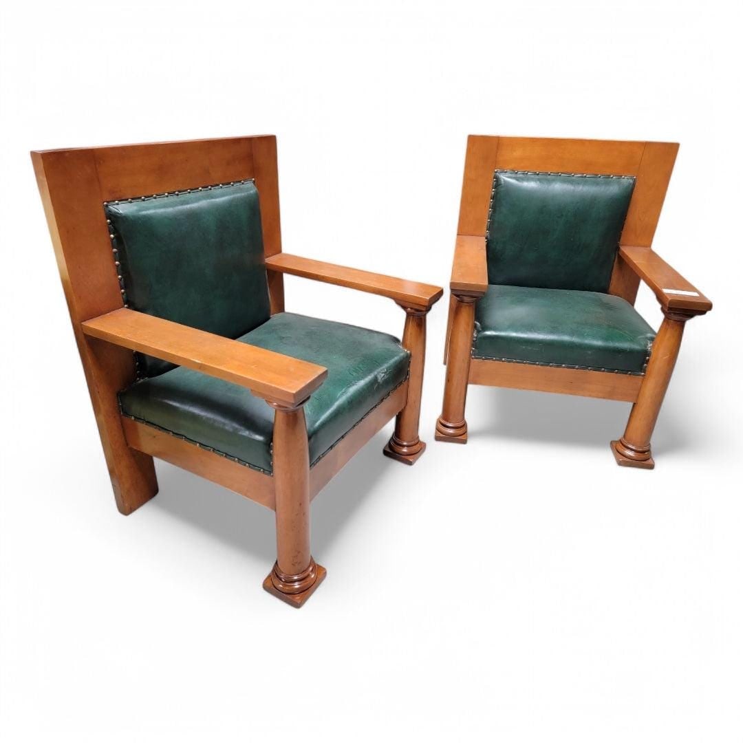 Antique Mission Arts & Crafts Style Chairs - Pair - 4