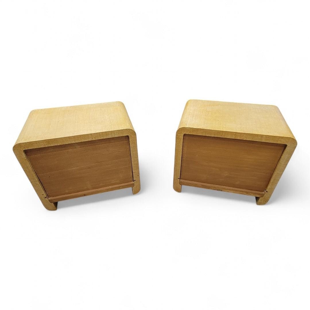Postmodern Grasscloth Waterfall Console Table with Side Chests for Ernest Masi - 3