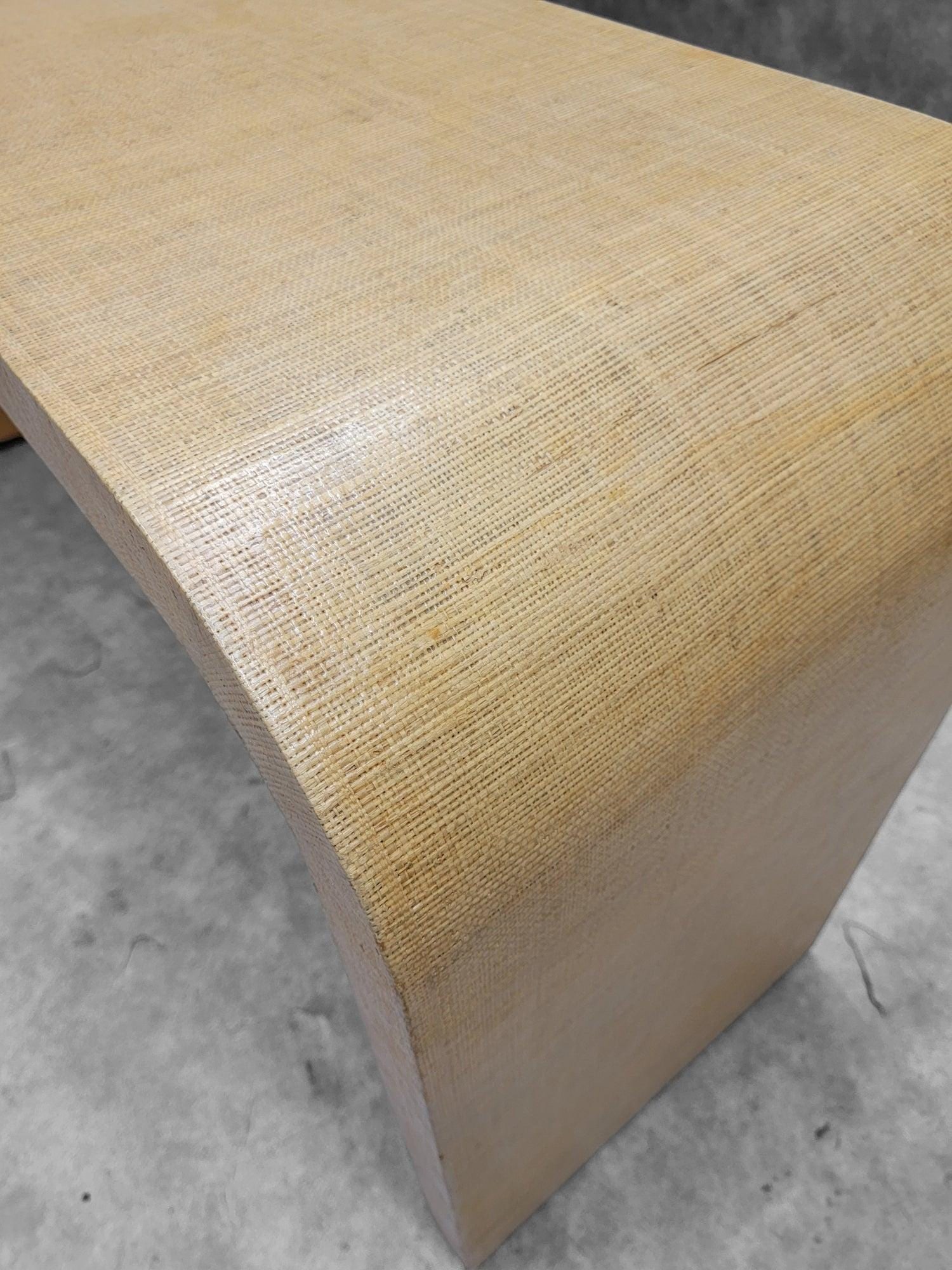 Postmodern Grasscloth Waterfall Console Table with Side Chests for Ernest Masi - 4