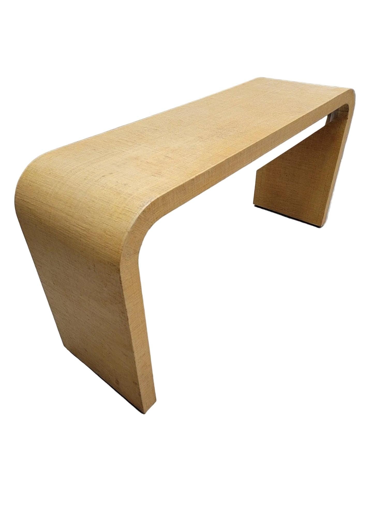 Postmodern Grasscloth Waterfall Console Table with Side Chests for Ernest Masi - 5