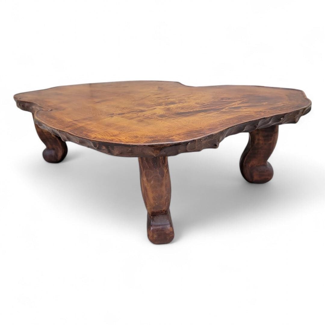 Mid Century Modern Nakashima Style Live Edge Low Profile Rustic Coffee Table - 4
