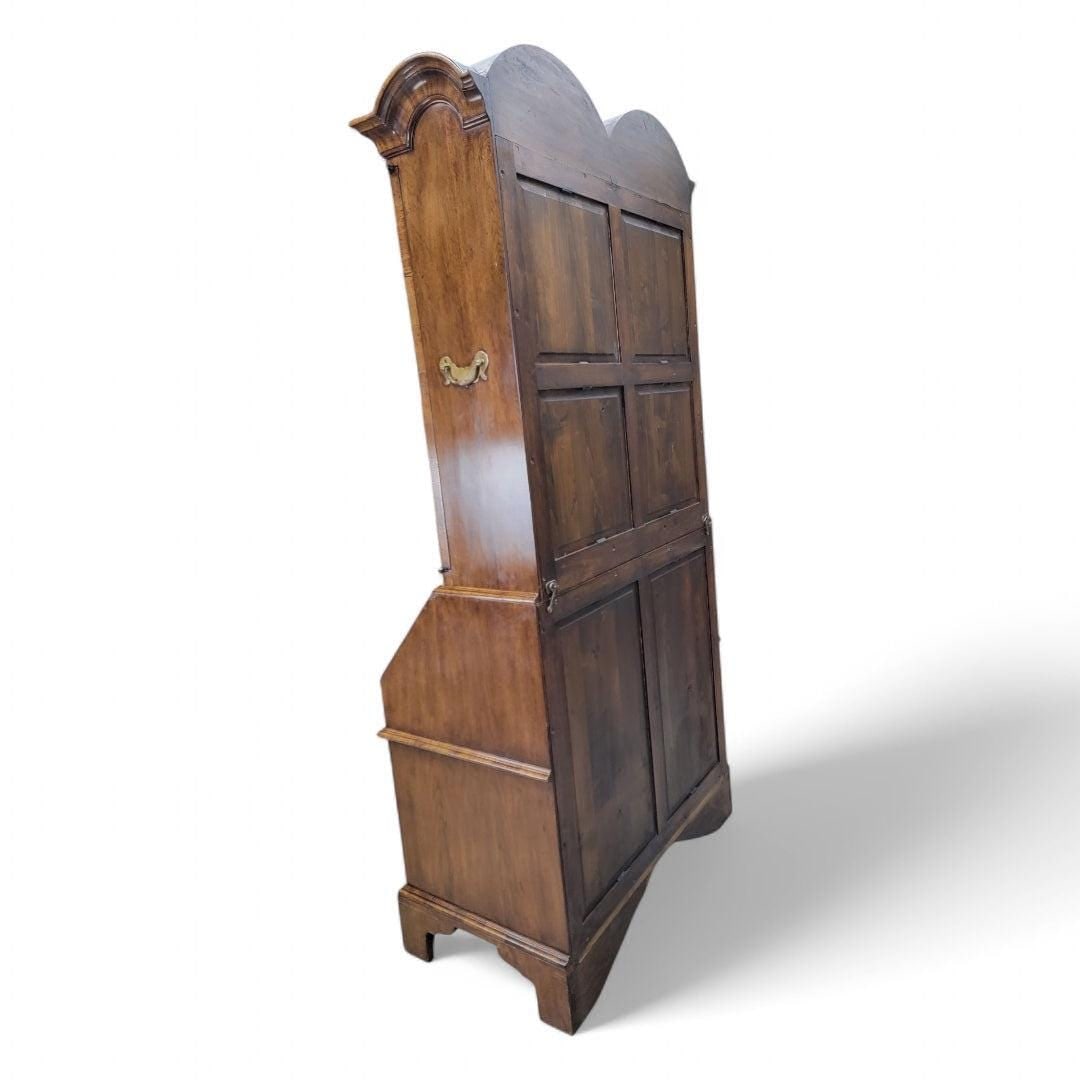 Vintage George III Style Burton-Ching Burl Walnut Secretary Desk Bookcase - 9