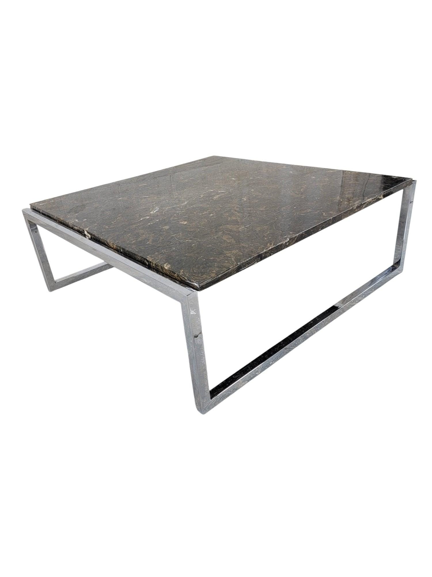 MCM Italian Granite Chrome Coffee Table (1 of 7)
