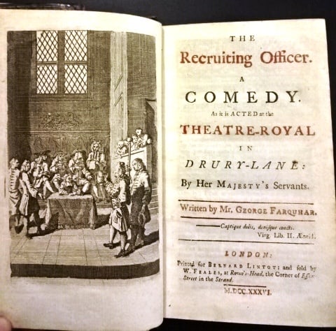1736 Two Volume Set Plays of George Farquhar: Title: 1736 Two Volume Set Plays of George Farquhar Additional Information: “The Dramatick Works of Mr. George Farquhar in Two Volumes”. The Seventh edition, printed at London for B