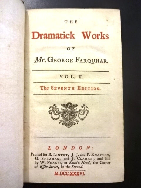 1736 Two Volume Set Plays of George Farquhar - 4