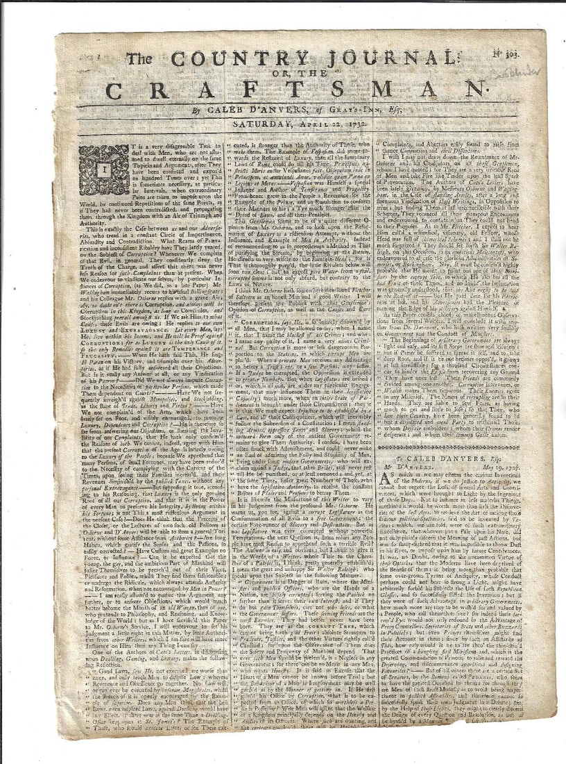 1732 Two Issues The Craftsman Newspaper London - 2