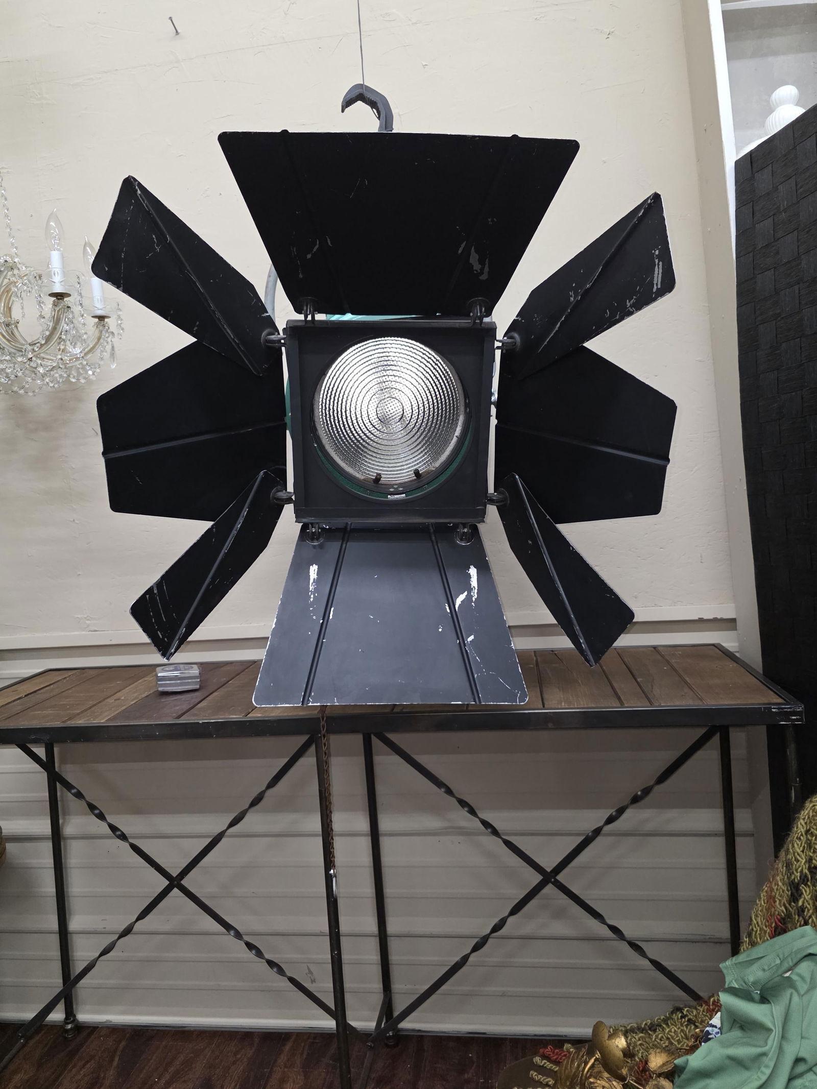 Hollywood Studio Spotlight Bardwell & McAlister Junior 14006 2K 2000W 10” Lens Vintage: Title: Hollywood Studio Spotlight Bardwell & McAlister Junior 14006 2K 2000W 10” Lens Vintage Industrial Stage Light Description: Vintage from the 1950s Materials: Glass, metal Width: 14