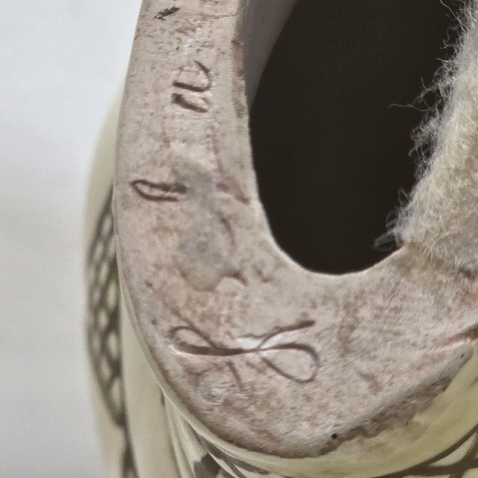 Vintage Ceramic Horse Figurine, Cream & Brown Incised Sgraffito Style, Boho Moroccan Inspired, - 5