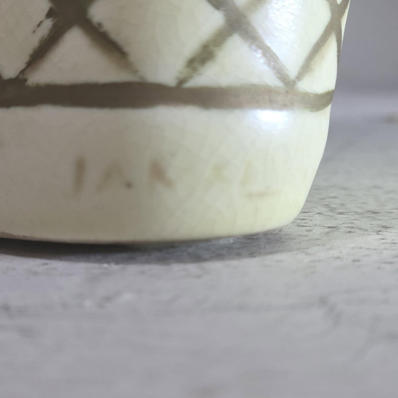 Vintage Ceramic Horse Figurine, Cream & Brown Incised Sgraffito Style, Boho Moroccan Inspired, - 7