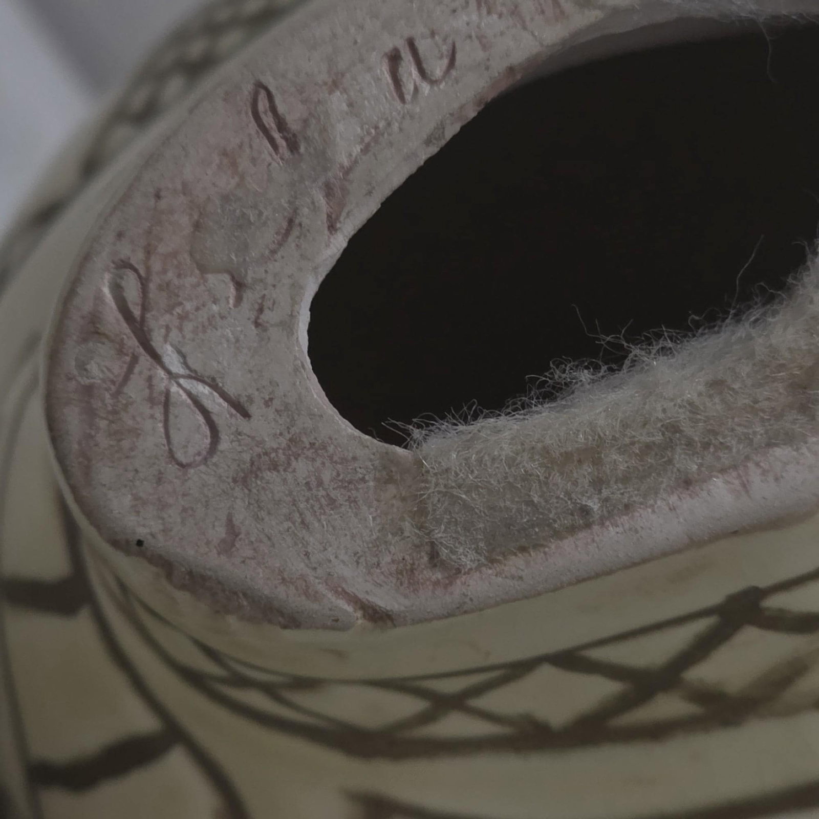 Vintage Ceramic Horse Figurine, Cream & Brown Incised Sgraffito Style, Boho Moroccan Inspired, - 8