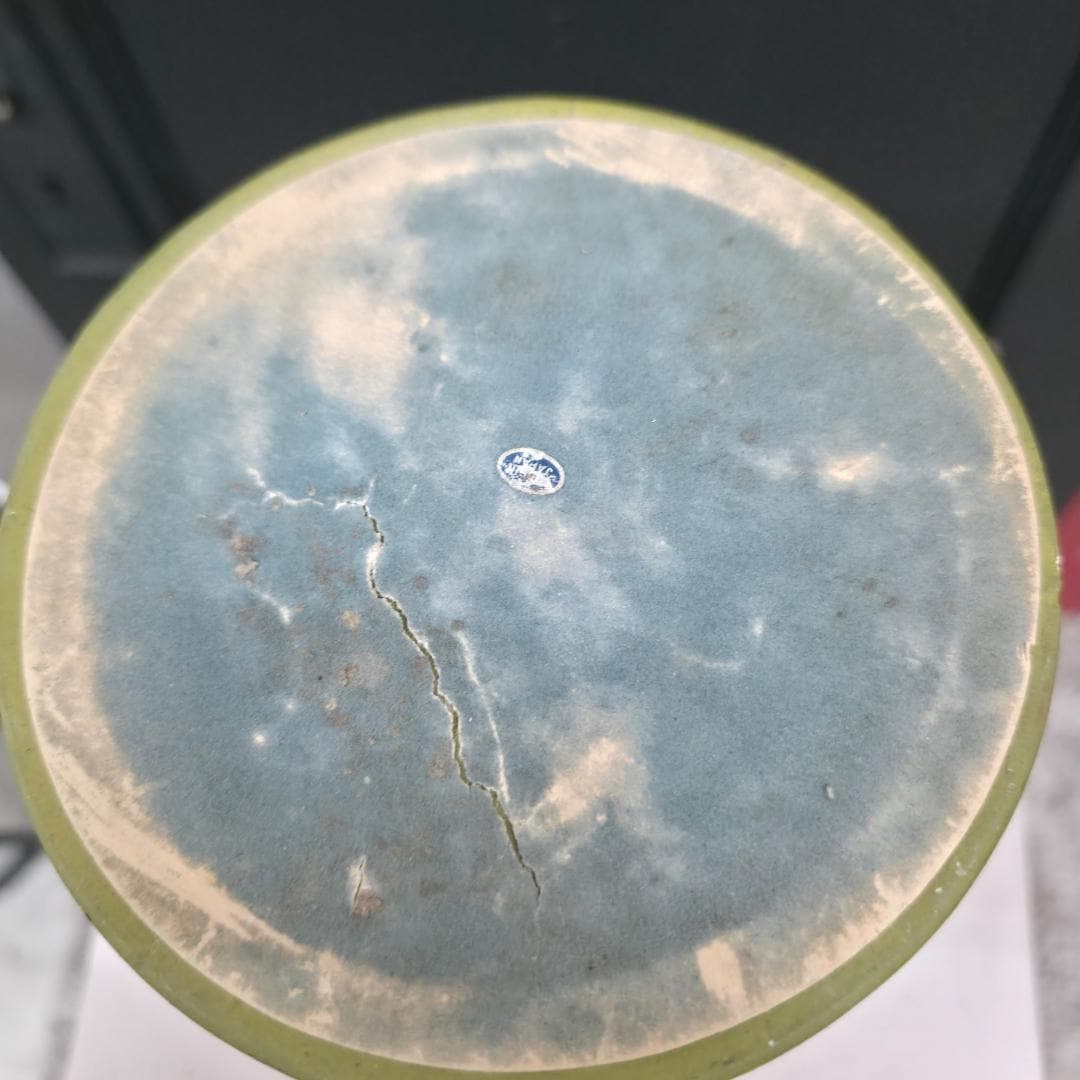 Vintage Olive Green Ceramic Pedestal Candle Holder Riser Display Made in Japan - 6