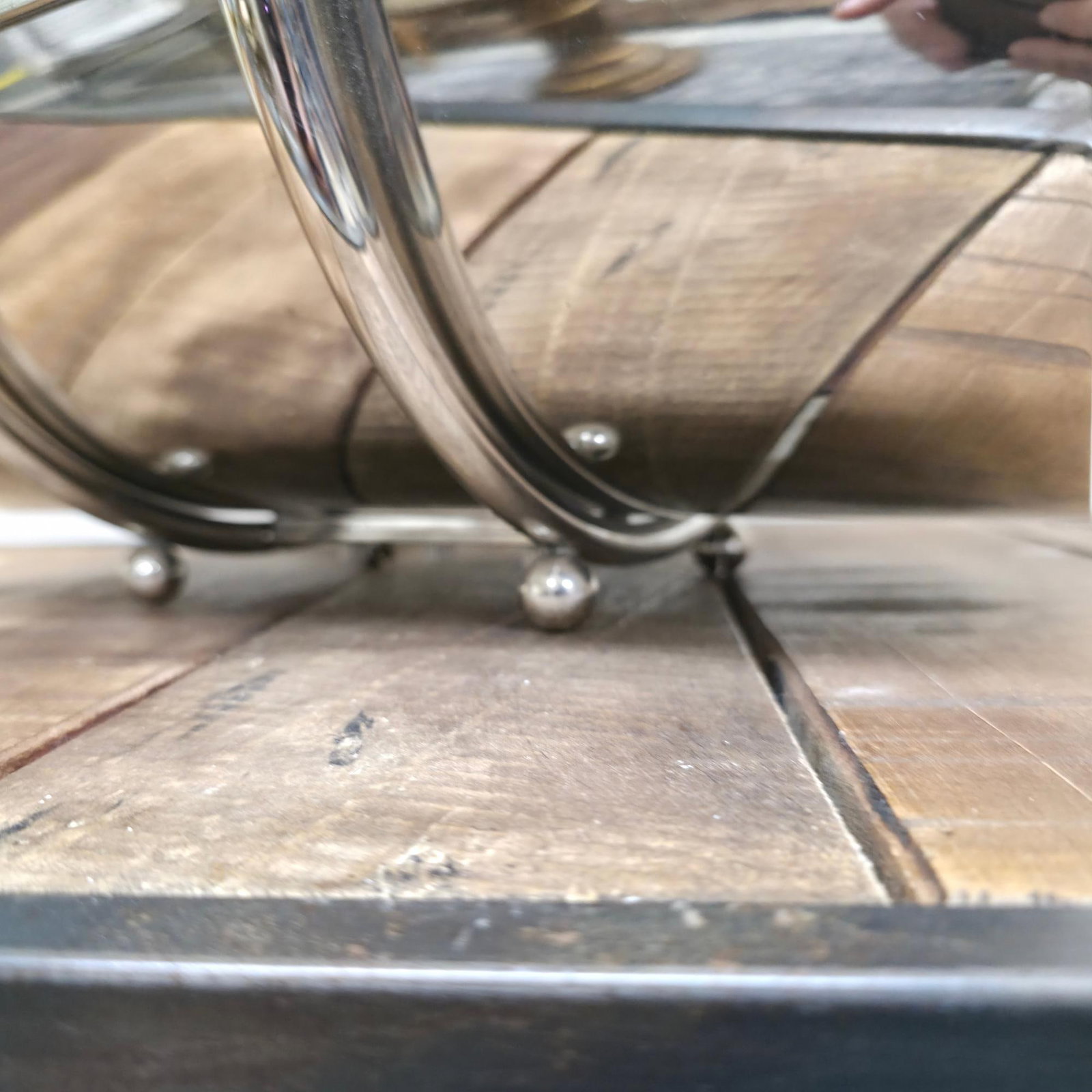 Global Views Machine Age Caddy, Chrome Magazine Rack Log Holder, Art Deco Style Modern Fireplace - 5