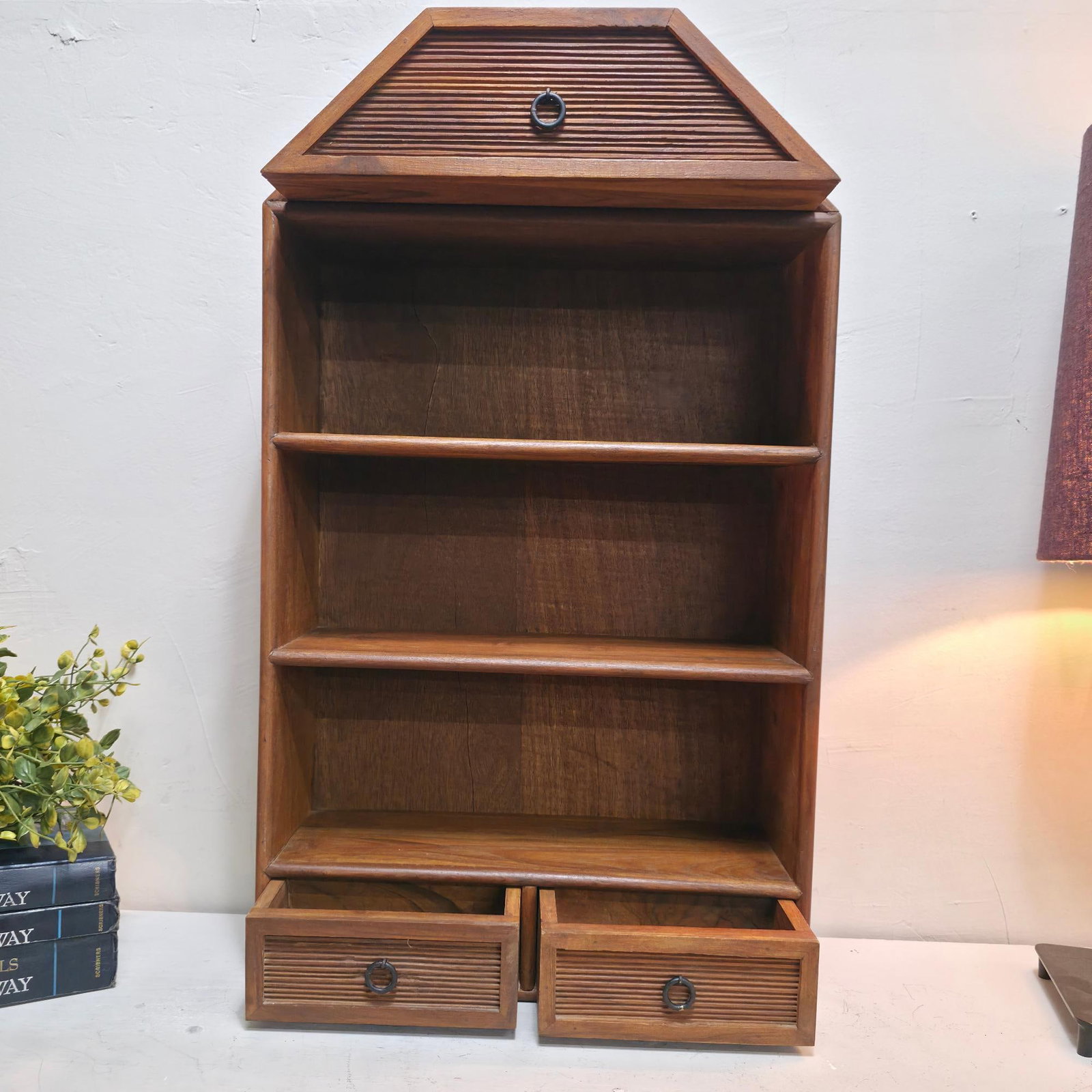 Foreside Wood Wall Shelf with Drawers, Rustic Hanging Display Cabinet, 3 Shelf Storage Rack, - 6