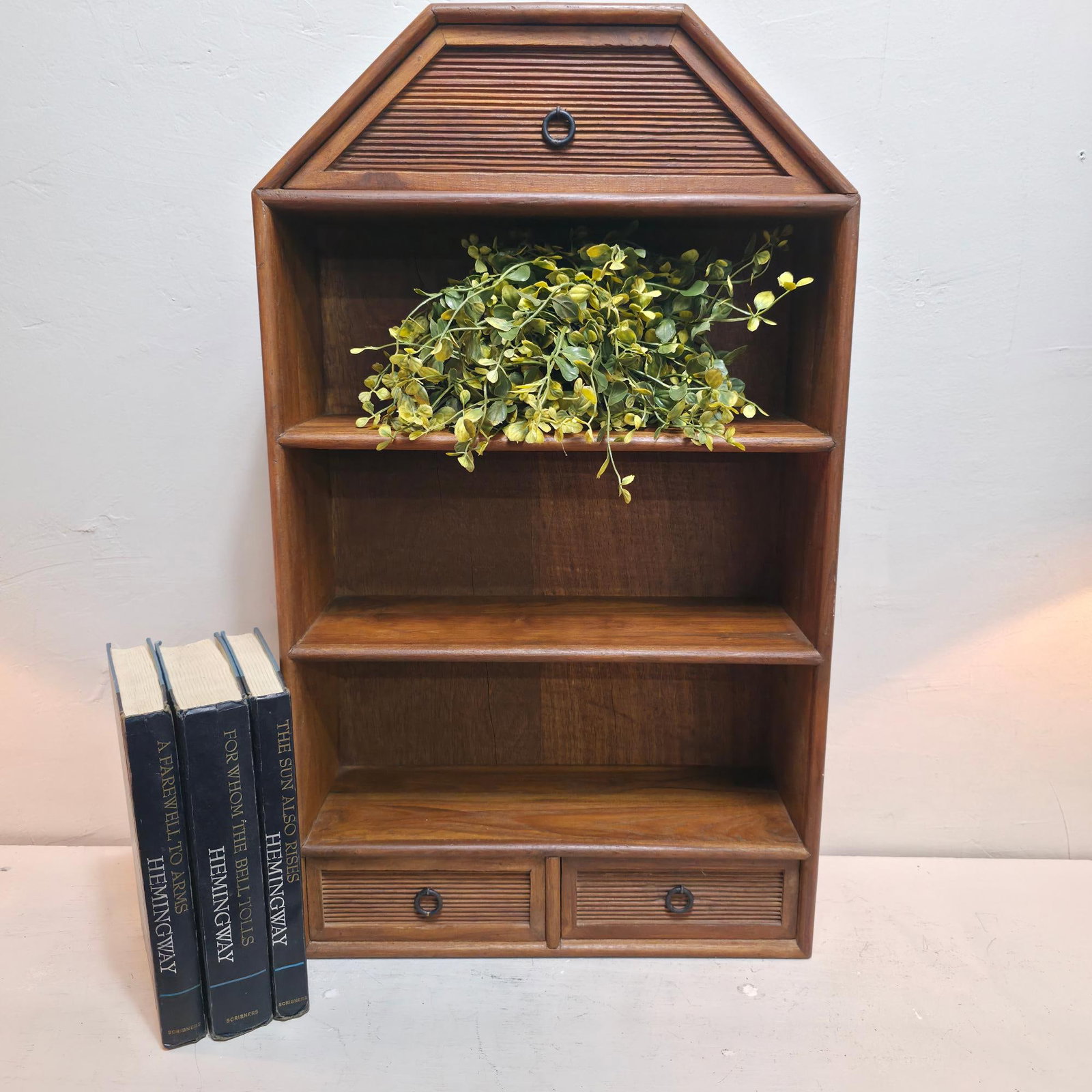 Foreside Wood Wall Shelf with Drawers, Rustic Hanging Display Cabinet, 3 Shelf Storage Rack, - 7