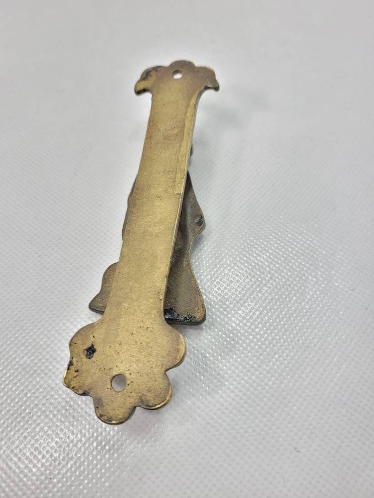 Mini Vintage Brass Figural Door Knocker, Small Antiqued Gentleman Wall Hook or Decorative Hardware, - 3