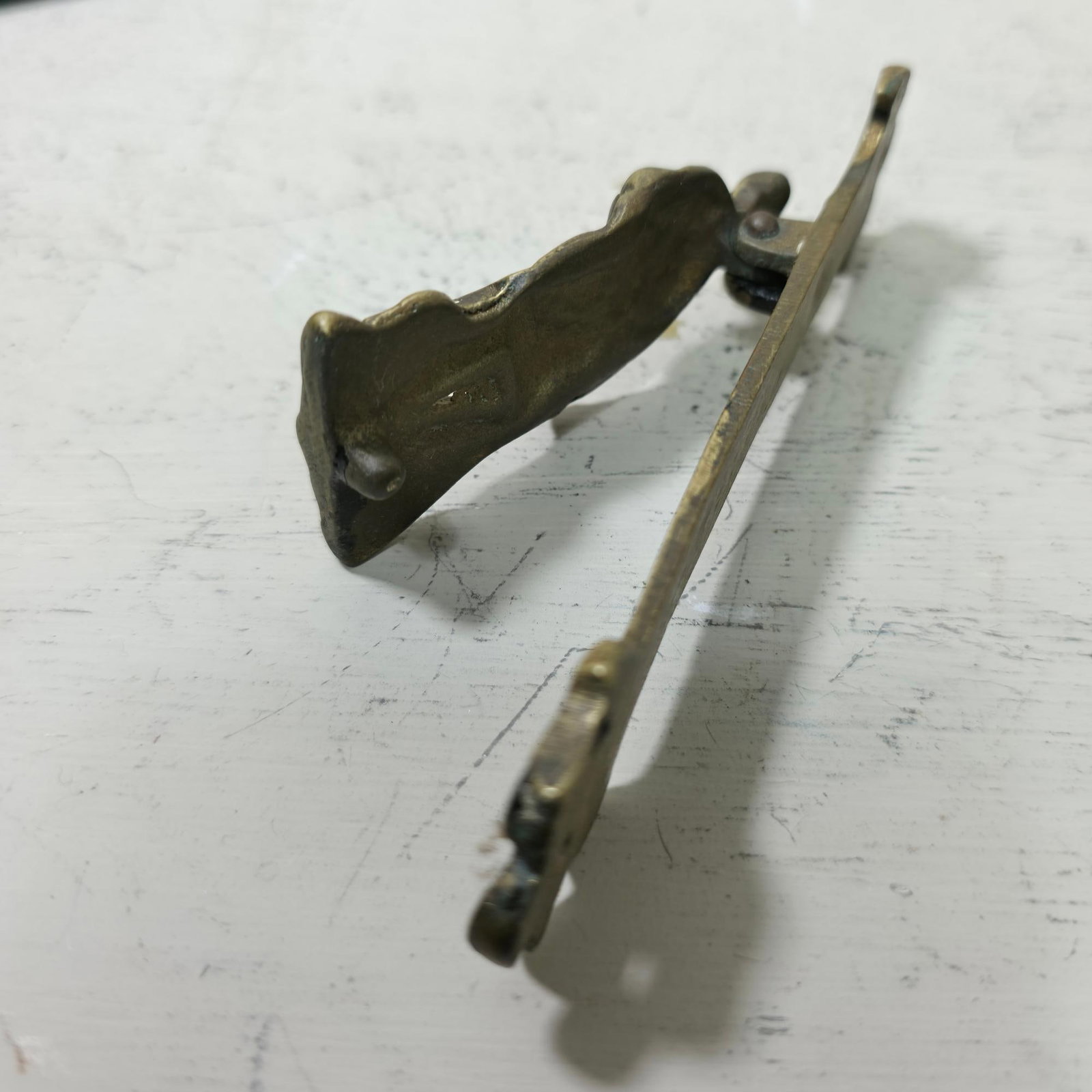 Mini Vintage Brass Figural Door Knocker, Small Antiqued Gentleman Wall Hook or Decorative Hardware, - 7